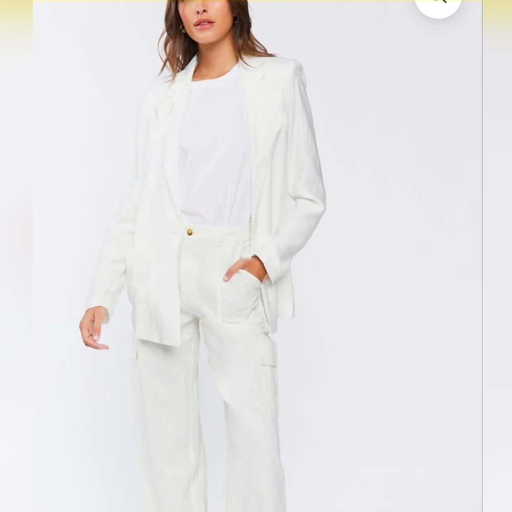 NWT Forever 21 White Relaxed Blazer Size M